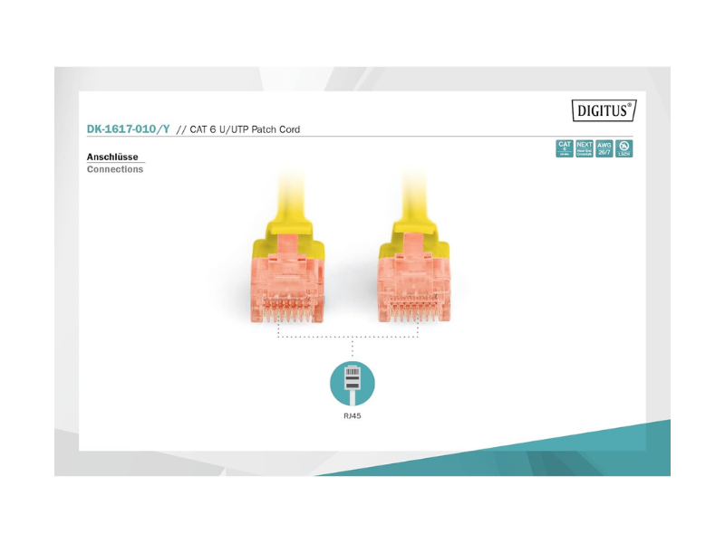 DK-1617-010 CAT 6 U-UTP patch cable, 1.m  AWG