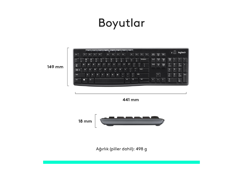 Logitech MK270 Kablosuz Klavye Mouse 920-004525